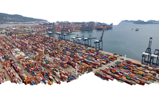 Container port aerial view